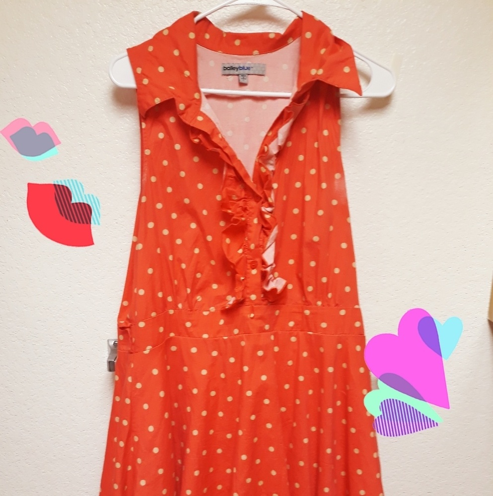 Orange sun dress with polka dots